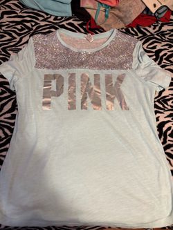 PINK teal glitter shirt
