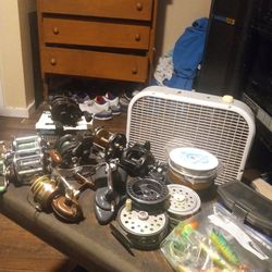 Assortment of quality fishing reels and tackle misc  100 bucks firm