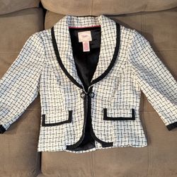 Women's Black and White Blazer Jacket