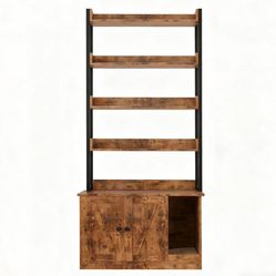 Wayfair Litter Box Enclosure with Shelves and Doors