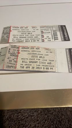 Old Ticket Stubs For JUICE WRLD 2019
