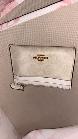 OG coach mini skinny ID case, in gold/chall