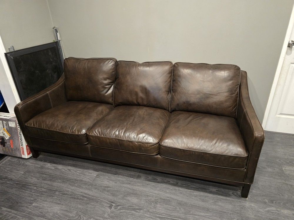 Brown Leather Couch