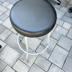 Industrial Stool Leather Metal