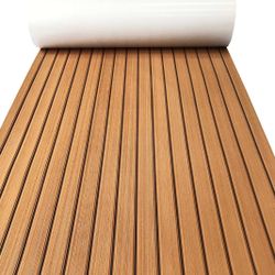 KXKZREN Boat Flooring EVA Foam Decking Sheet Faux Teak Marine Mat Marine Carpet Cooler Tops Seating Non-Slip Self-Adhesive Flooring for Motorboat RV Y