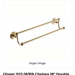 Go Her Chelsea Polished Brass Double Towel Bar 