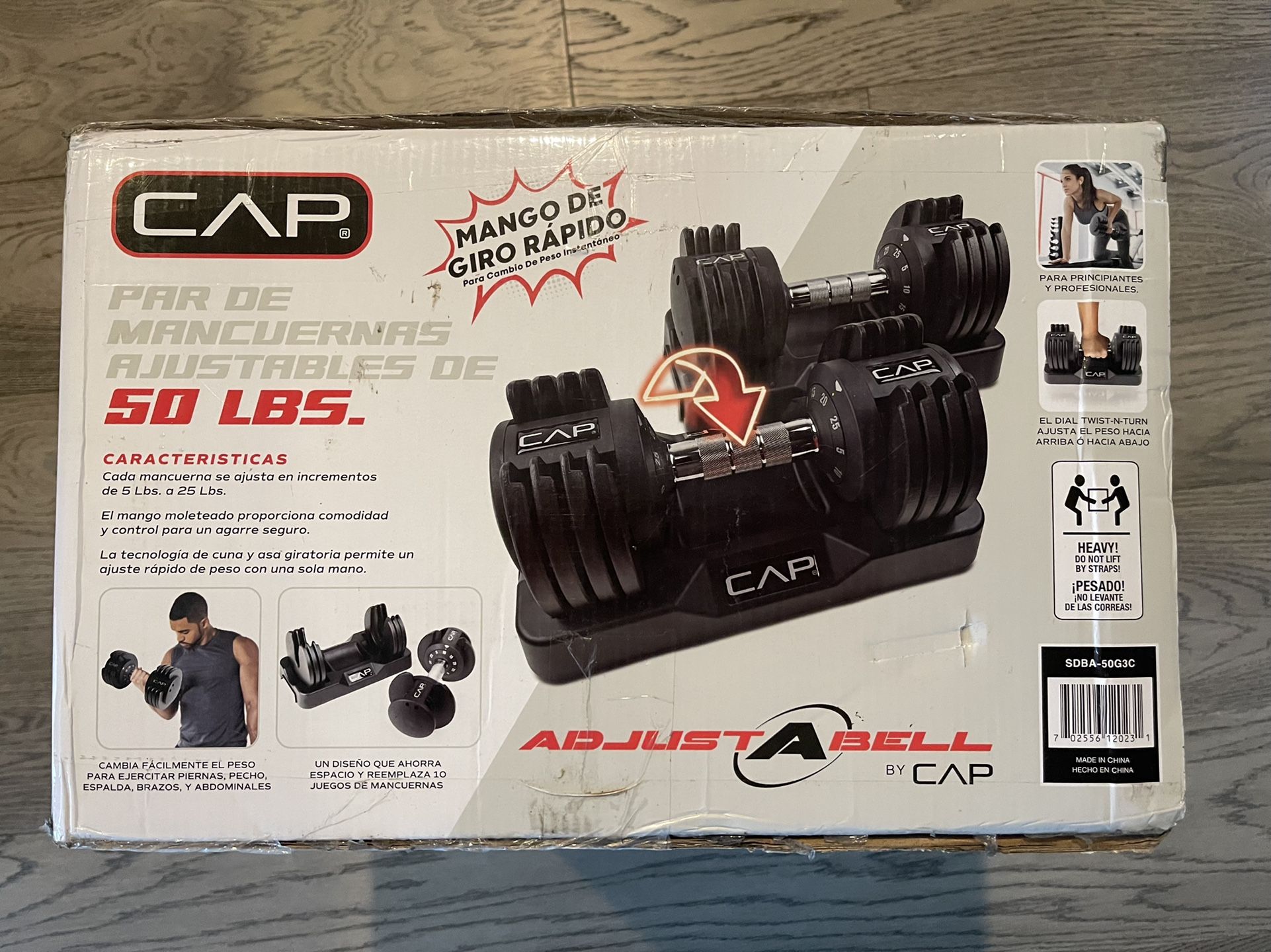 CAP Barbell 25lb Adjustable Dumbbell Set, Quick Select 5-25 Pair