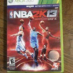 NBA 2K13 video game for the Microsoft Xbox 360. Perfect condition exterior case may have a little ware see all pictures.