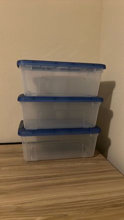 3 Plastic Storage Containers / Boxes (12.9 QT)