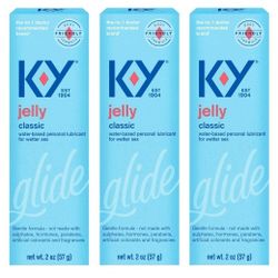 New 3-Pack K-Y Jelly Classic Glide Water-Based Personal Lubricant 2oz exp 5/3/26