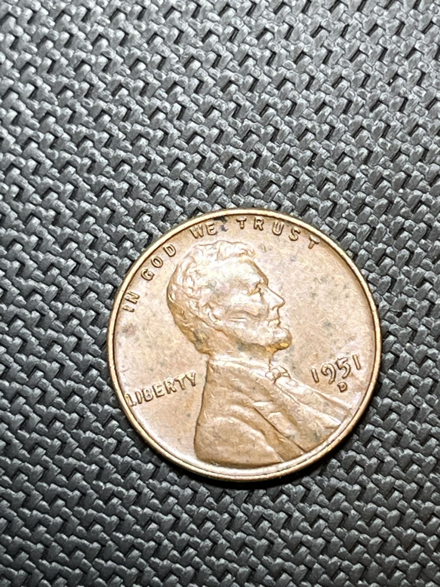 1951 D Lincoln Wheat Cent Penny Coin Doubling