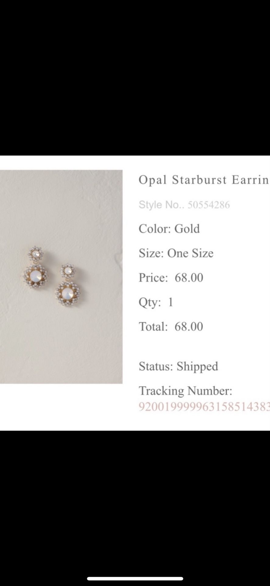 Anthropologie BHLD Opal Starburst Gold Earrings