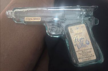 EMPTY Hijos de Villa Tequila Gun shaped bottle
