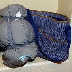 New Carter Dark Blue Diaper Bag & Infantino Baby Shopping Seat Cover Bundle