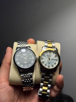 Wow 😮 !! (2) Awesome stainless steel men's watches for a 1 low price !