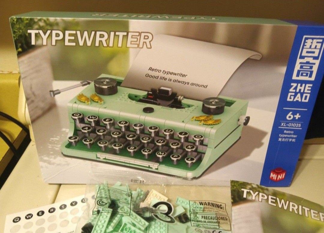 Retro Typewriter Mini Blocks. Partially Built. Granddaughter Lost Interest.