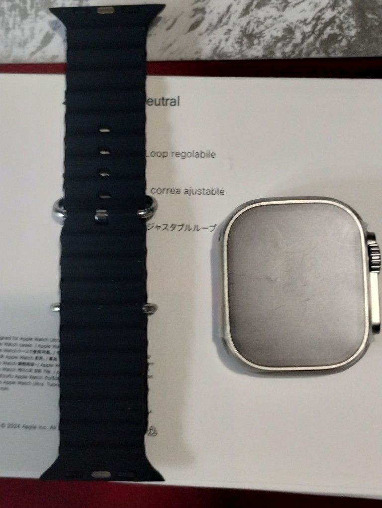 Ultra 2 Titanium Case Black Ocean Band 49mm//One Size SmartWatch