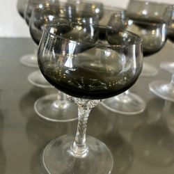 Sasaki Coronation Smoke Grey Hand Blown Crystal Glasses