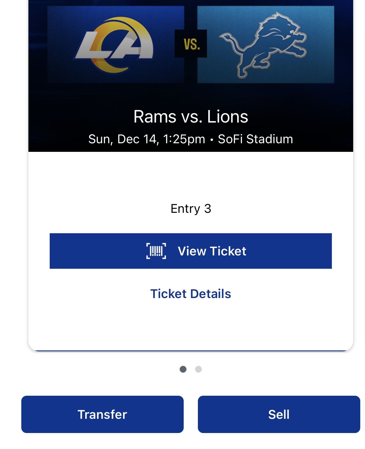 RAMS VS LIONS
