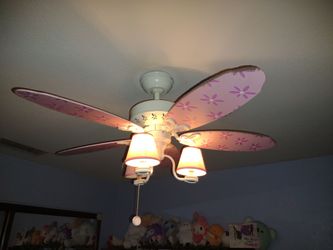 Pink flower ceiling fan