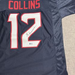 Nico Collins Signed Autograph Custom Jersey -Metabilia Coa - Houston Texans