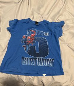 Spider-Man 5th birthday shirt