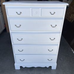White Dresser With Gold Handles 