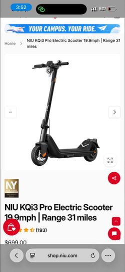 NIU KQi3 Pro Electric Scooter 19.9mph | Range 31 miles