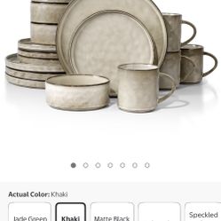 Vesteel 16-Piece Dinnerware Sets, Stoneware Dish and Bowls Set