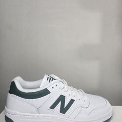 New Balance BB480 Retro Sneaker (White/Green) - Women's Size 6.5