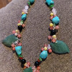 Turquoise  & Beaded Necklace 