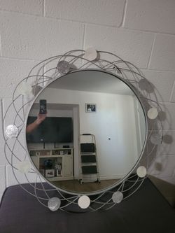 Large wall round mirror