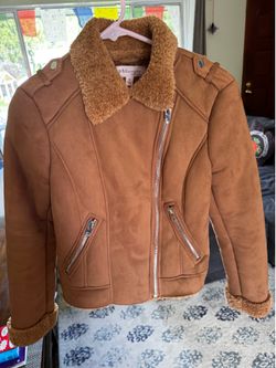 Philosophy Faux Suede Shearling Moto Jacket XS