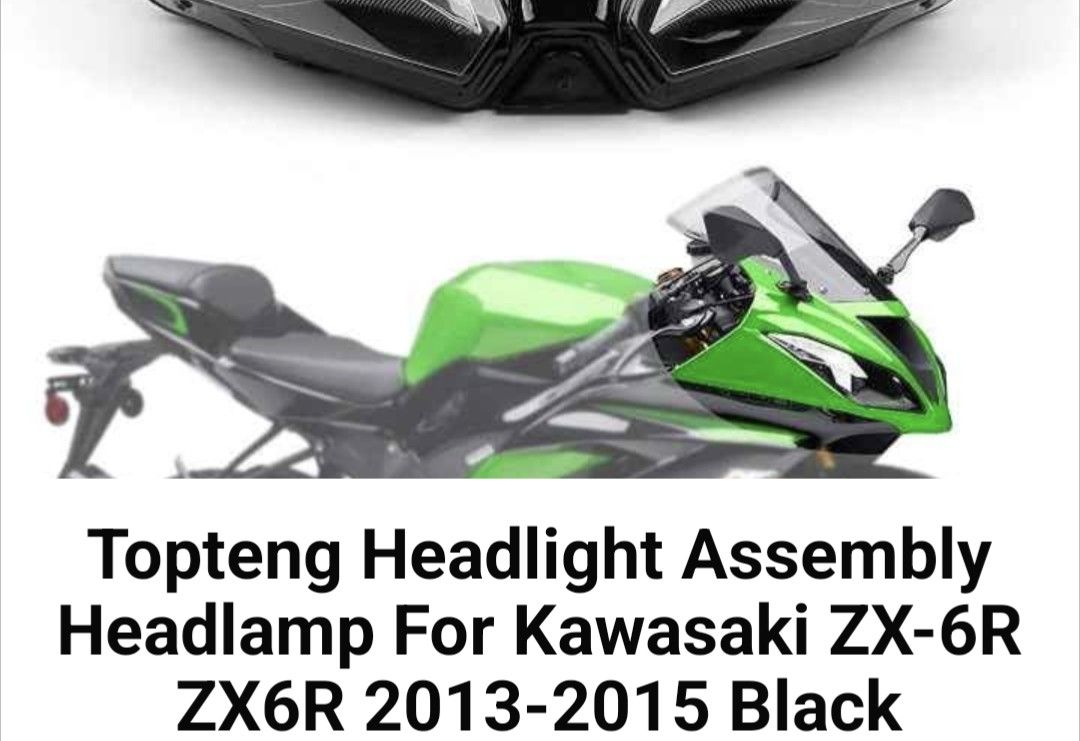 Topteng Headlight Assembly Headlamp For Kawasaki ZX-6R
ZX6R 2013-2018 Black