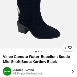 Vince Camuto Water-Repellent Suede Mid-Shaft Boots Kortimy 