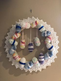 Homemade Easter Crochet Wreath