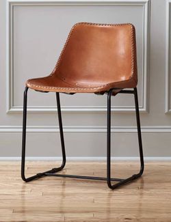 CB2 • 6 Roadhouse Leather Chairs • Burt Sienna