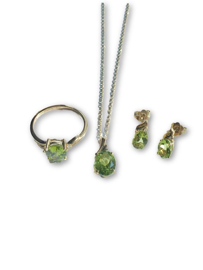 10k Peridot/Diamond set