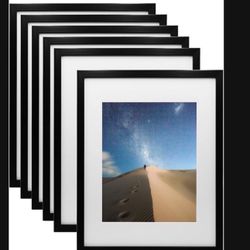 11x14 Picture Frame Black, Photo Frame with Plexiglass for Picture 8x10 with Mat or 11x14 without Mat, Composite Wood Picture Frame for Table Top and 