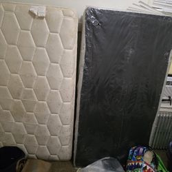 A Bed And Box Frame Twin Size For Sell !