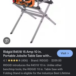Ridgid  10in  Table Saw With Portable Stand Brand New In Box