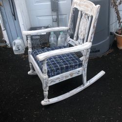 Mid century shabby chic rocking chair USA Seahawks