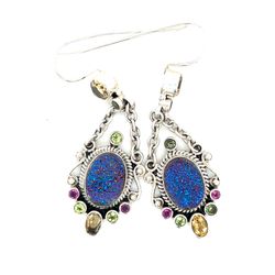 Nicky Butler 925 Multi Stone Druzy Earrings