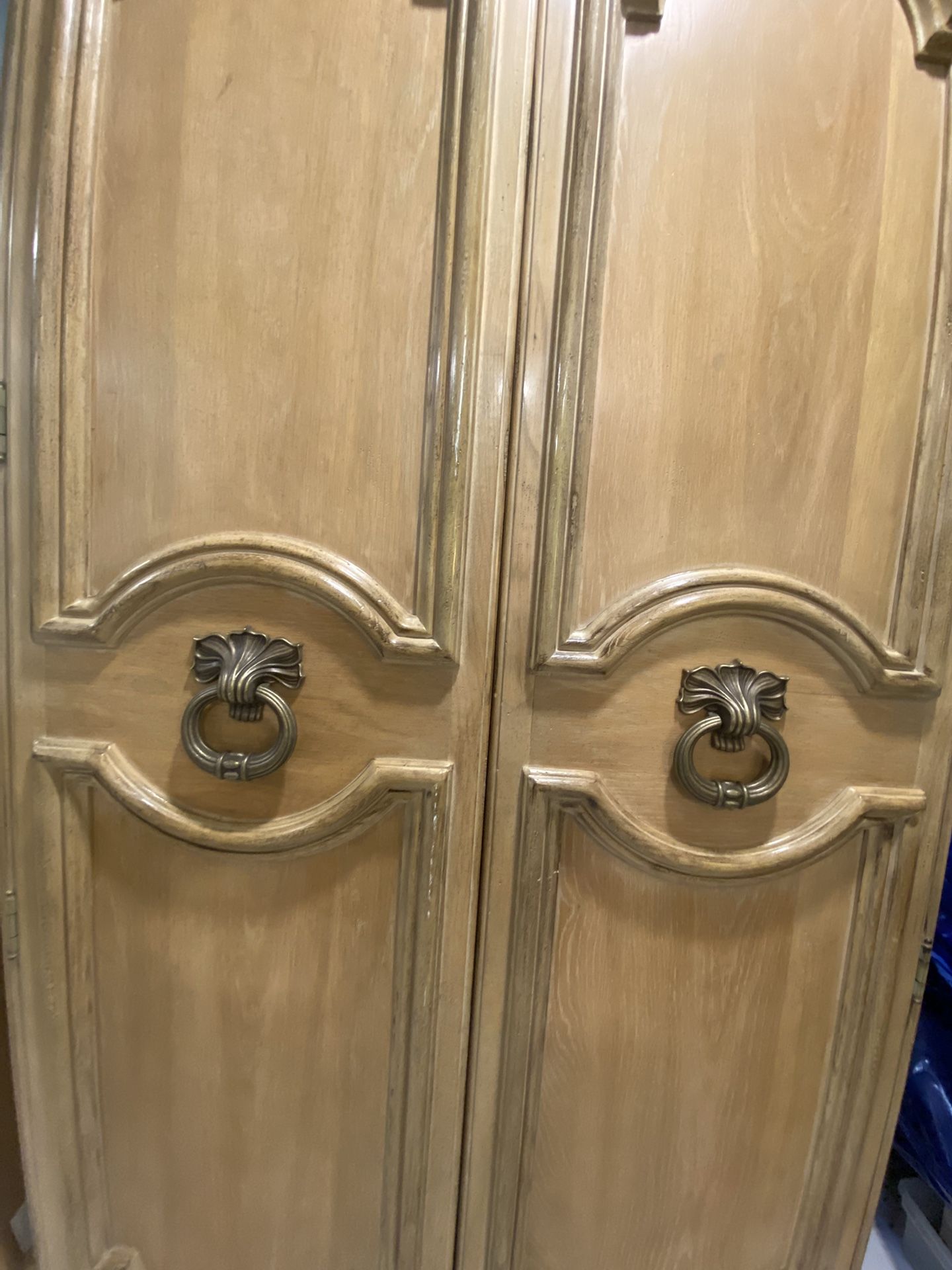 Bernhardt Armoire Solid Wood 88”tall With Side By Side Mirrors Asking $875.00 Obo