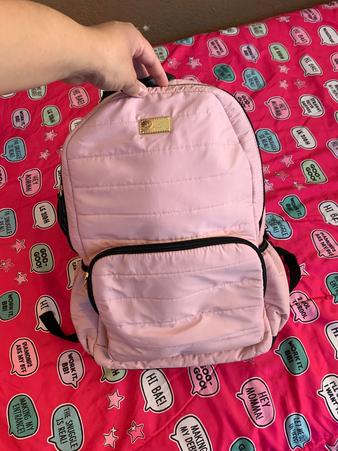 Betsy Johnson blush pink backpack