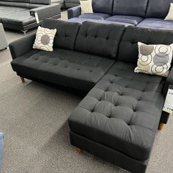 New Reversible Sectional.  Black, Grey Or Brown.  86” X 59”.  Free Delivery!