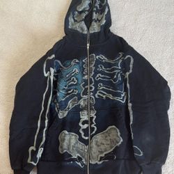 Travis Scott Cactus Jack For Fragment Skeleton Graffiti Full Zip Hoodie