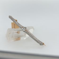14k Two Tone Vintage Diamond Pin 