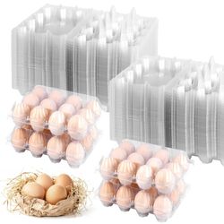 100 Pack 12 Count Plastic Egg Cartons - Bulk Cheap Clear Reusable Egg Containers for Chicken Eggs, Dozen Egg Storage Solutions.