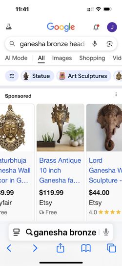 Ganesha ‘bronze’ Headpiece, W Other Collectibles